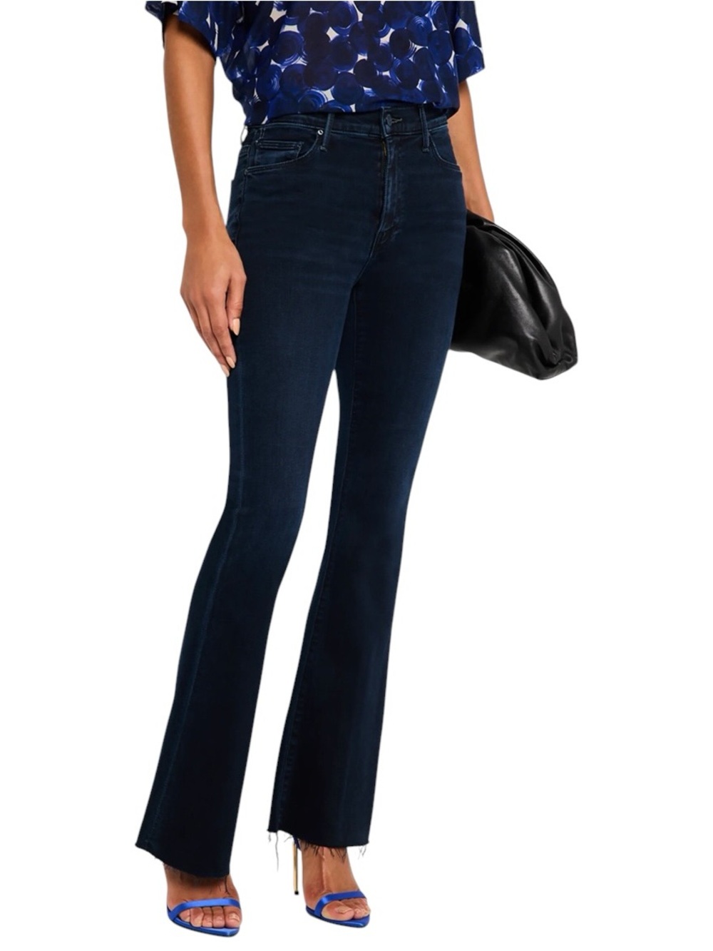 MOTHER The Weekender Fray Chip On My Shoulder High Rise Flare Jeans 32